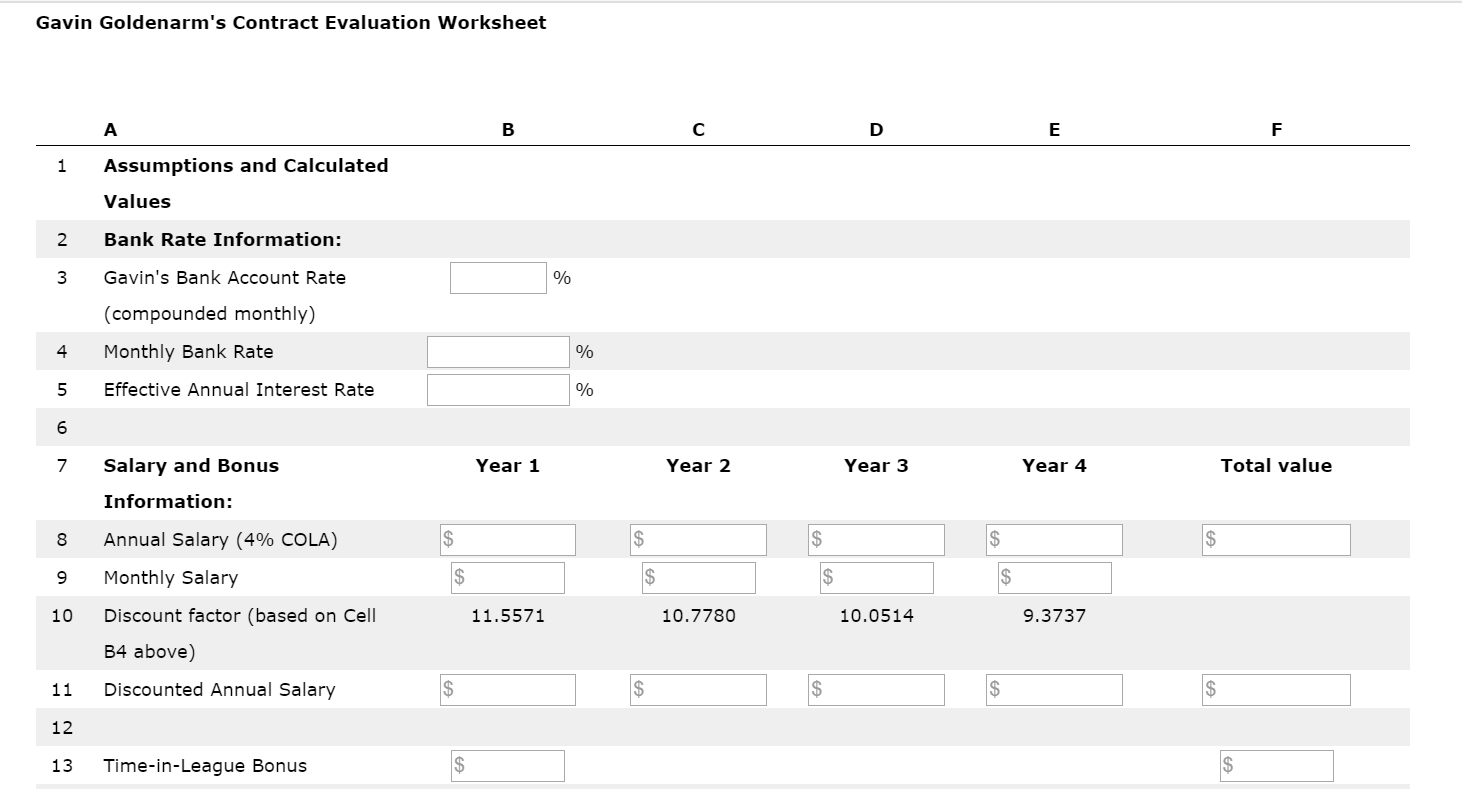 4 Total value $ $ $ Information: Annual Salary (4% COLA) Monthly