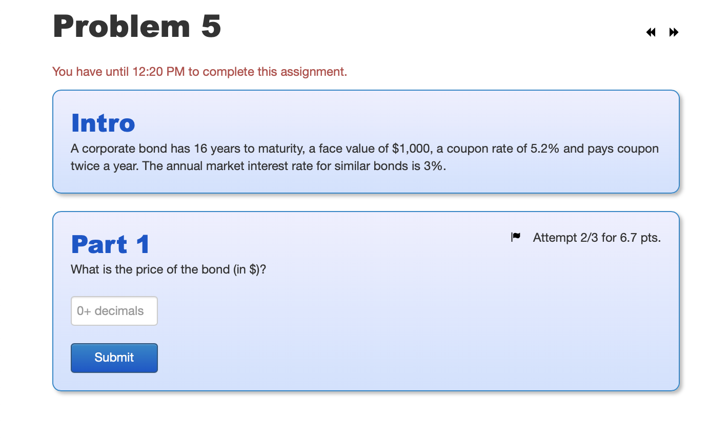  You have until 12:20 PM to complete this assignment. Intro A