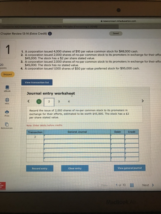 LO P1 Prepare journal entries to record the following four separate issuances