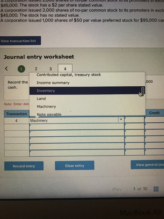 stated value 3. A corporation issued 2,000 shares of no-par common stock