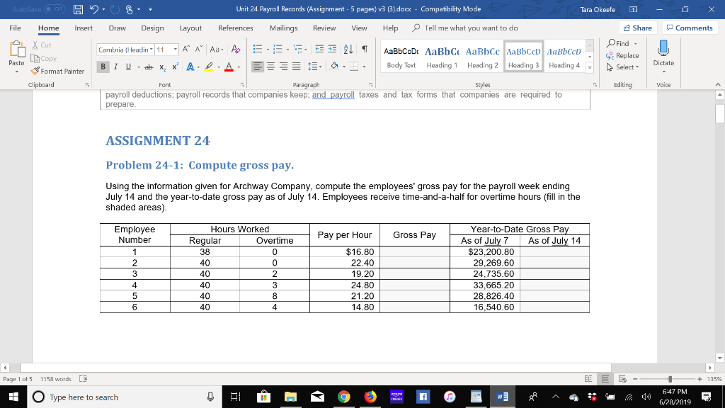 Unit 24 Payroll Records (Assignment - 5 pages) v3 (3)doo Compatibility