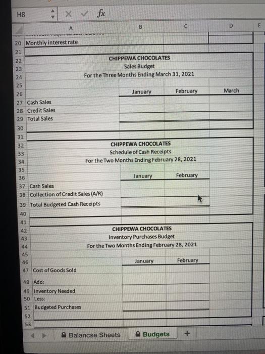Paragraph BIU X H ACC 255 - Managerial Accounting Budget Project Spring