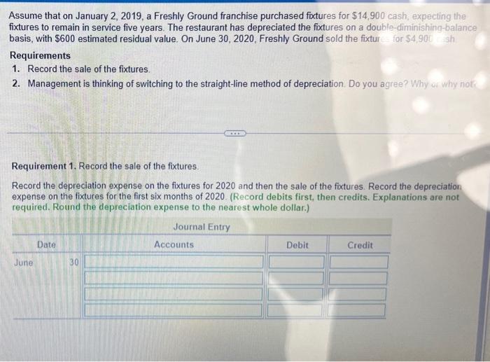 a flower shop and you bought a delivery van for $35,000. You