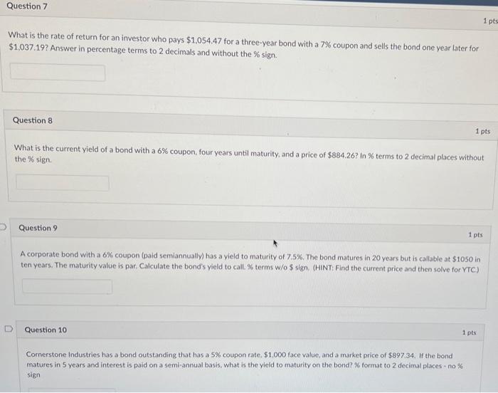 please help me solve 7 to 10 with calculations What is the