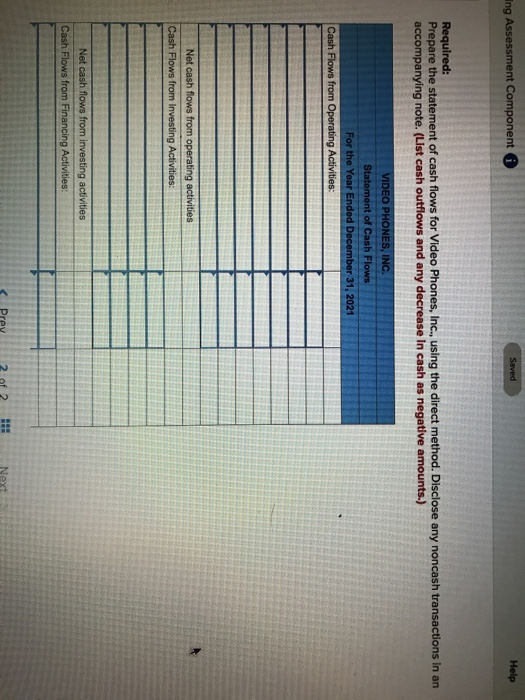 VIDEO PHONES, INC. Income Statement For the Year Ended December 31, 2021
