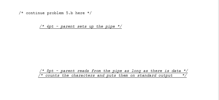 prog.c) that forks and runs a sub-shell as a child process, and