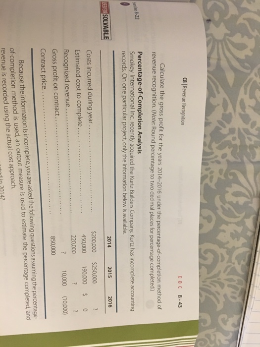 of revenue recognition. I reviewed the book and other problems where the