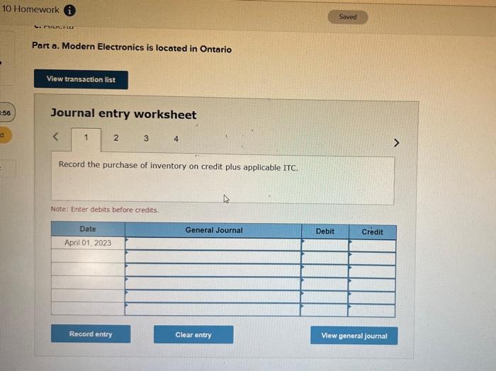 debits before credits. Modern Electronics Company purchases merchandise inventory from several suppliers.