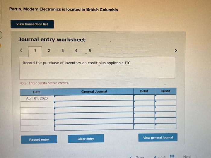 On April 1, 2023, Modern Electronics purchased from Speedy Supplies $50,000 of