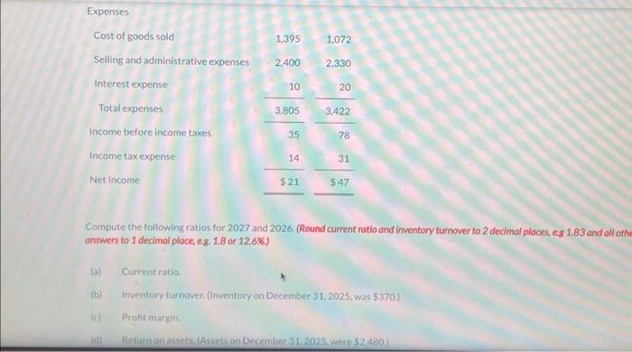 2027 & 2026 \\ Netsales & $3,840 & $3.500 \\ \hline \end{tabular}