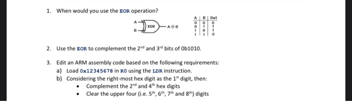 the following requirements: a) Load Ox12345678 in RO using the LDR instruction.