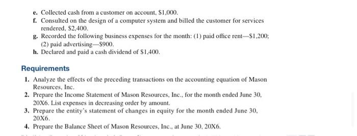 the financial statements) The following amounts summarize the financial position of Mason