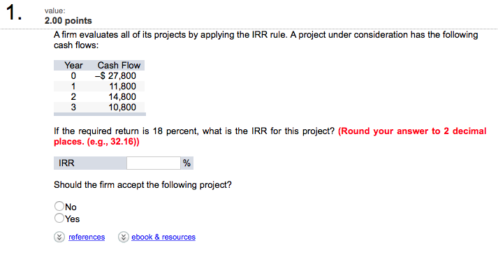 rate of return is 14.6 percent for project A and 13.8 percent