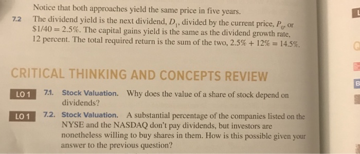  Notice that both approaches yield the same price in five years.
