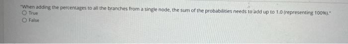  "When adding the percentages to all the branches from a single