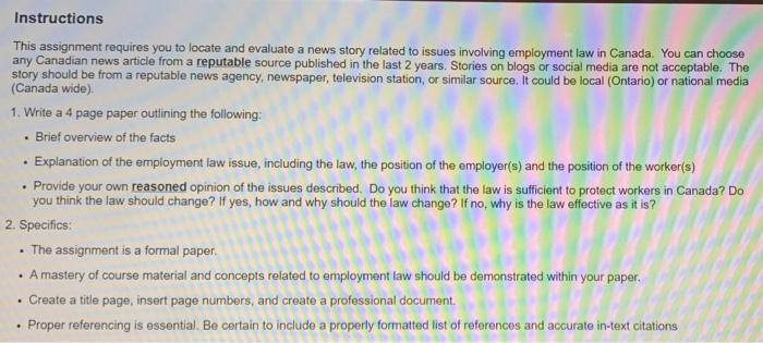  . Instructions This assignment requires you to locate and evaluate a