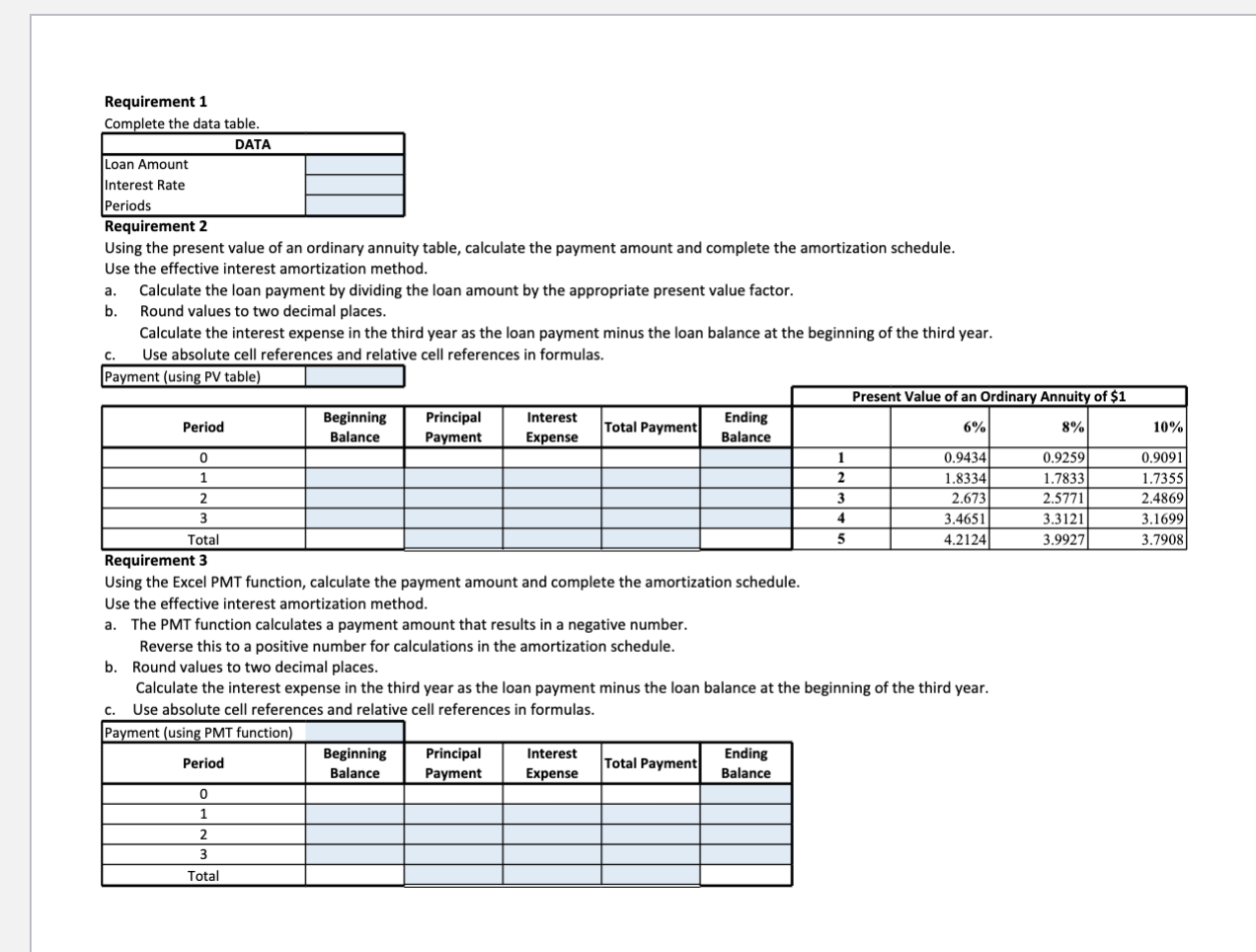payable amortization schedule Patrick's Delivery Services is buying a van to help