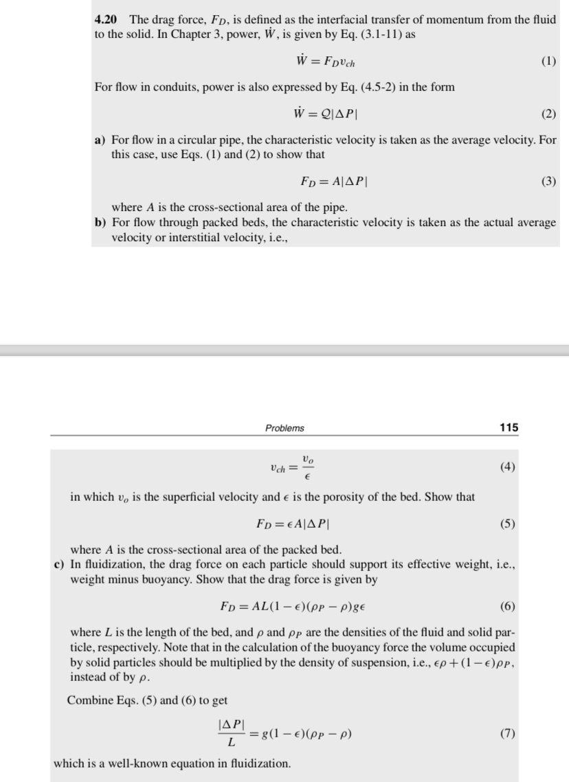  4.20 The drag force, FD, is defined as the interfacial transfer