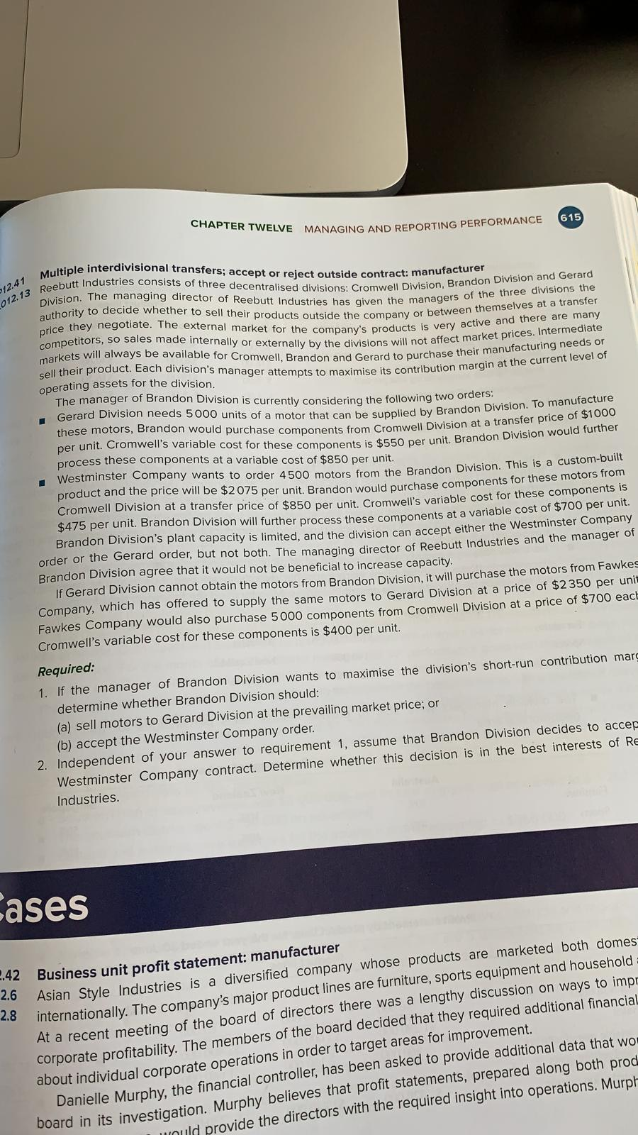 Can you provide the solution for 12.41. Thanks C 615 CHAPTER