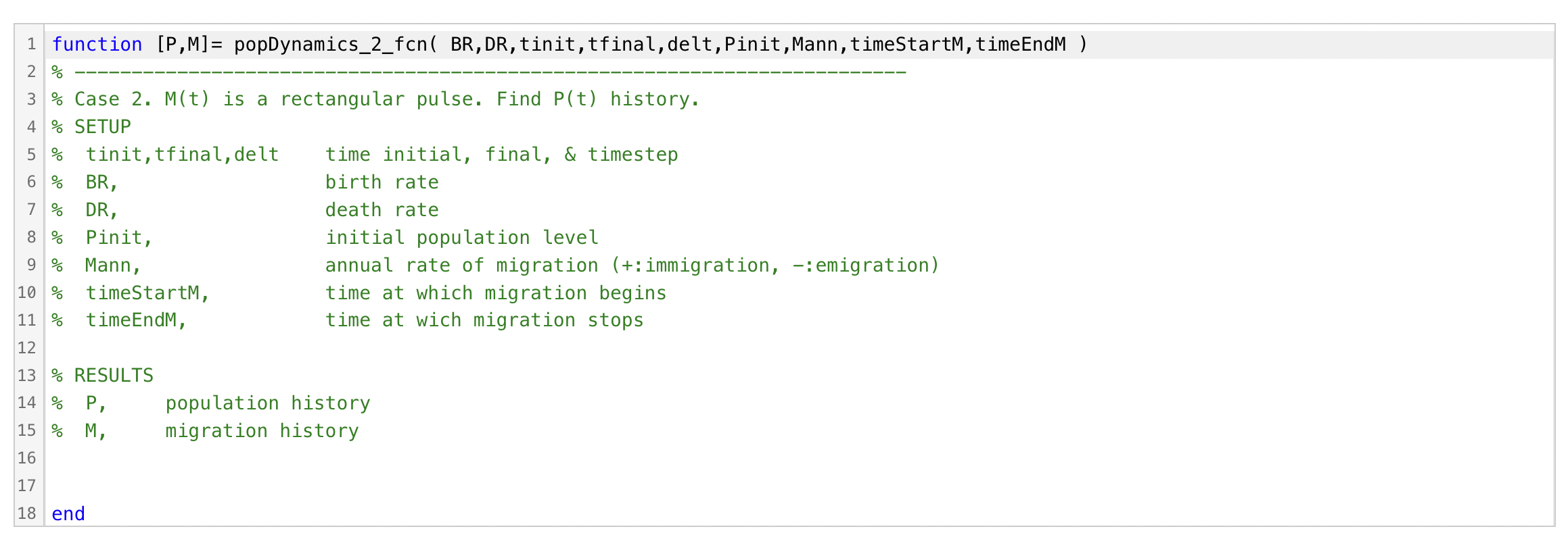 Rate (BR) - Death Rate (DR) Migration will be represented as a