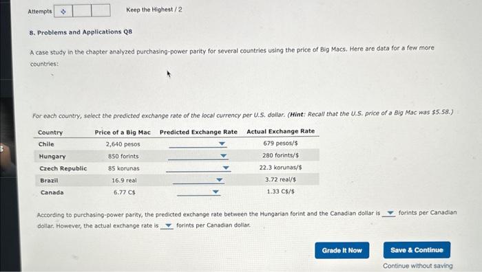 A case study in the chapter analyzed purchasing-power parity for several