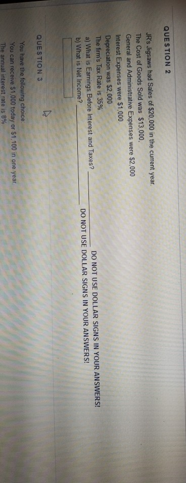 of $20,000 in the current year. The Cost of Goods Sold was