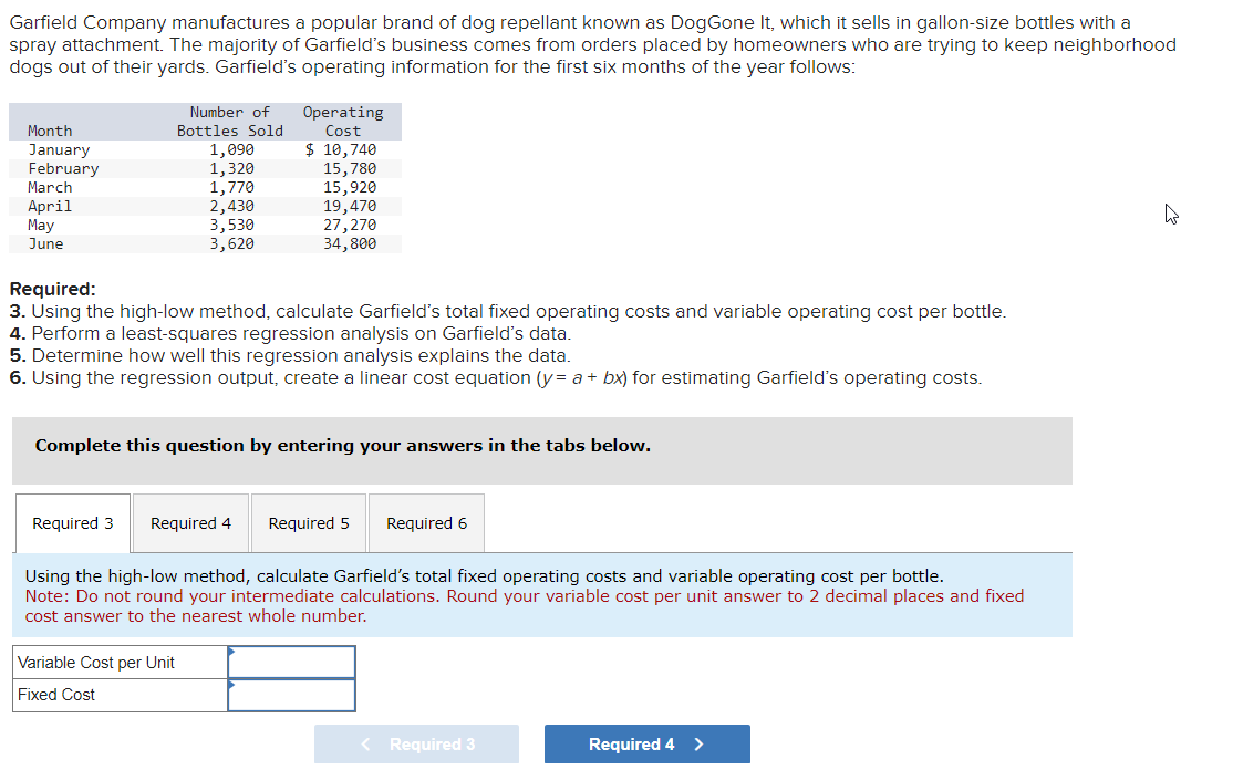 Perform a least-squares regression analysis on Garfield's data. Note: Use Microsoft