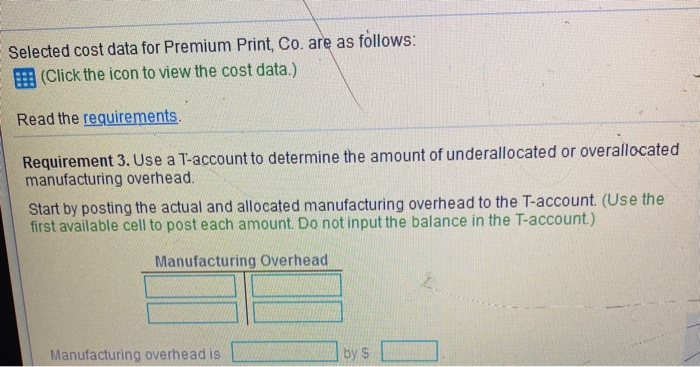 E: (Click the icon to view the cost data.) Read the requirements.