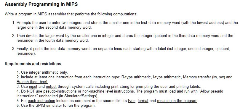  Please don't use pseudo-instruction, only use integer arithmetic instruction only. Assembly