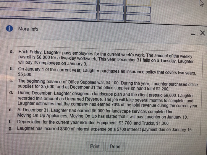 (similar to) Question Help Laughter Landscaping has collected the following data for