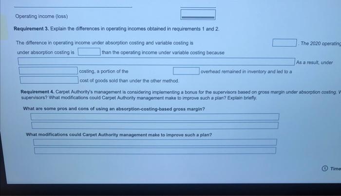4. Carpet Authority's management is considering implementing a bonus for the supervisors