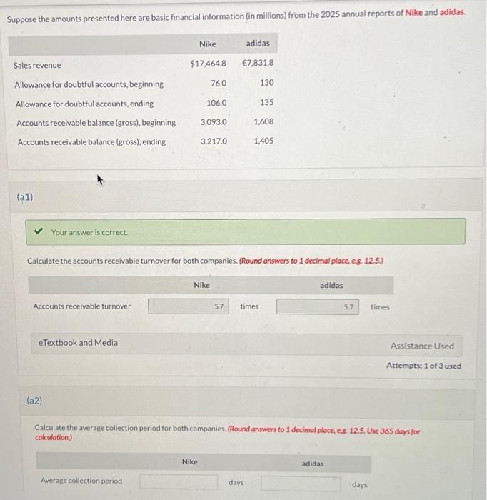 a2 Suppose the amounts presented here are basic financial information (in millions)