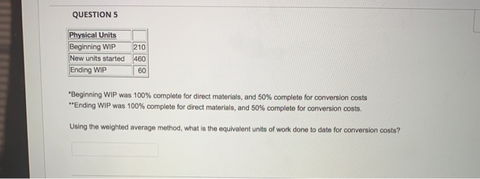 200 430 "Beginning WIP was 100% complete for direct materials, and 10%