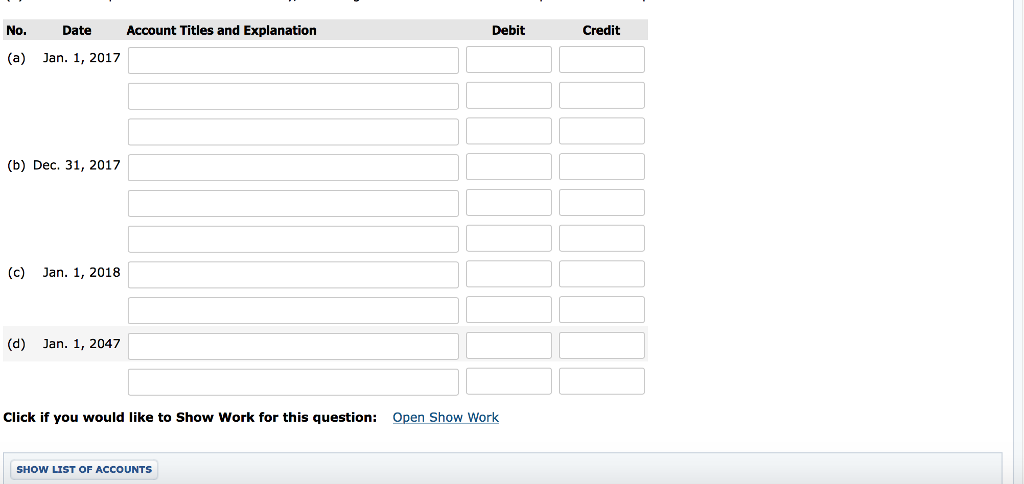 $453,000, 7%, 30-year bonds on January 1, 2017, at 106. Interest is