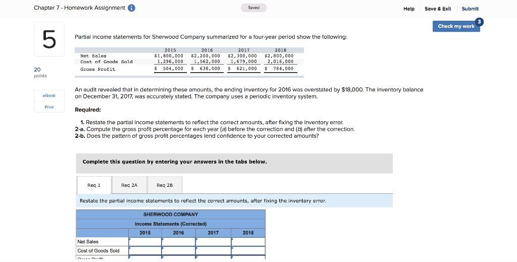  Chapter 7 - Homework Assignment Seved Help Save & Exit Submit