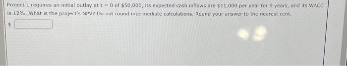 9 years, and its WACC is 9%. What is the project's MIRR?