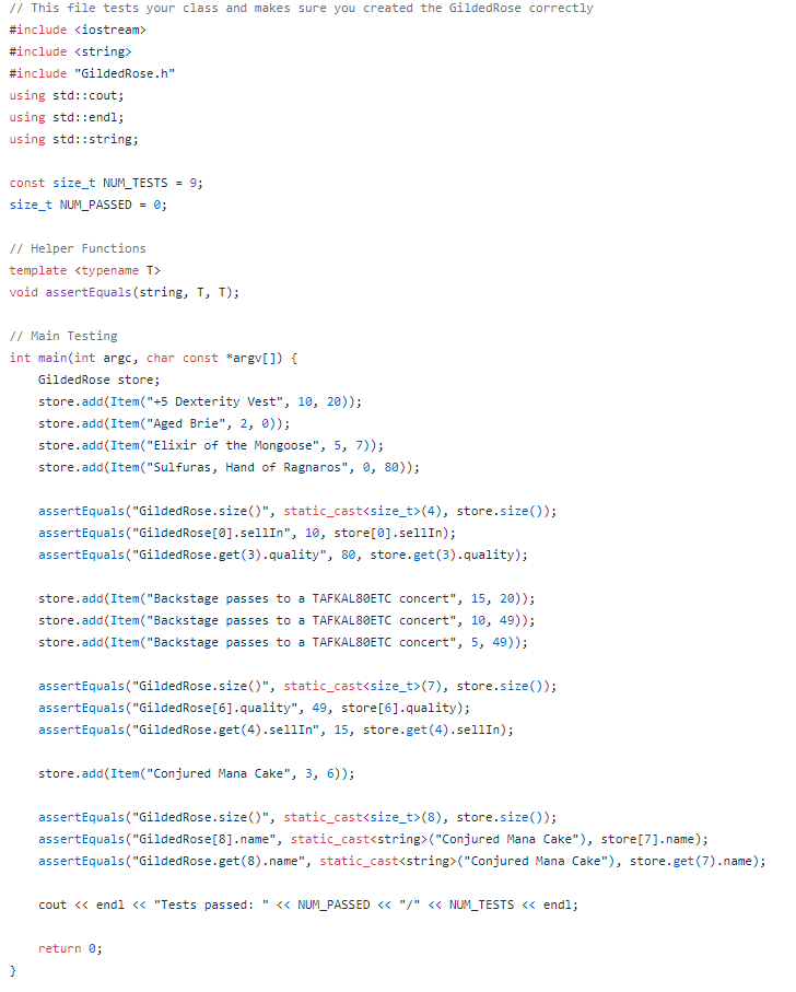 needs to be implemented This is the main.cpp file that has the