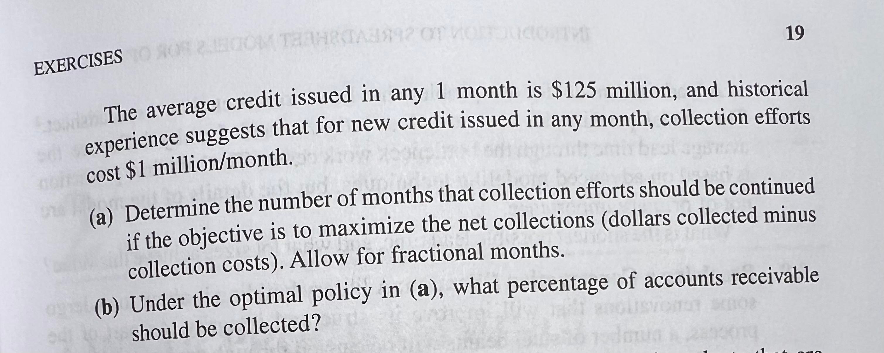SPREADSHEET WITH CALCULATIONS. .6 Collecting Credit Card Debt: A bank offers a