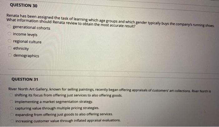  QUESTION 30 Renata has been assigned the task of learning which