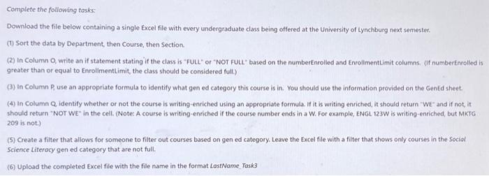 Please Include formulas and step by step Complete the following tosk: Download
