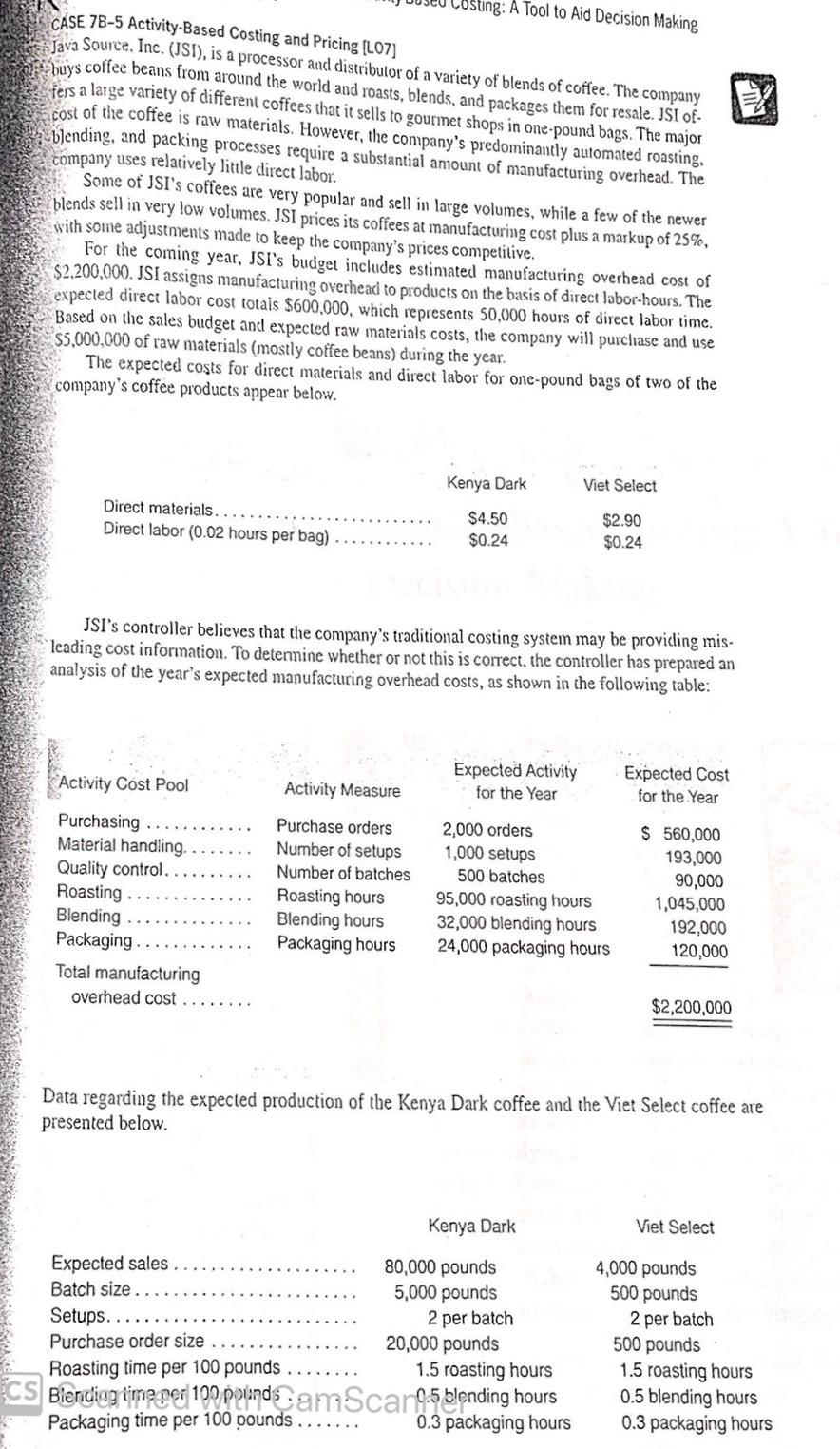  Sting: A Tool to Aid Decision Making CASE 78-5 Activity-Based Costing