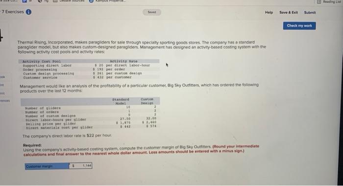 hilp 7 7 Exercises Save Help Save & Exit Submit Check my