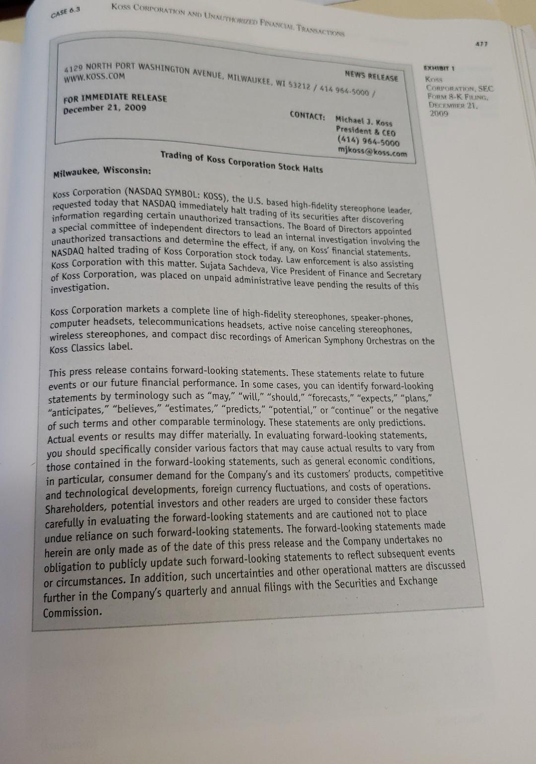 Koss Corporation and began renting tele. Lange, to develop audio products. In