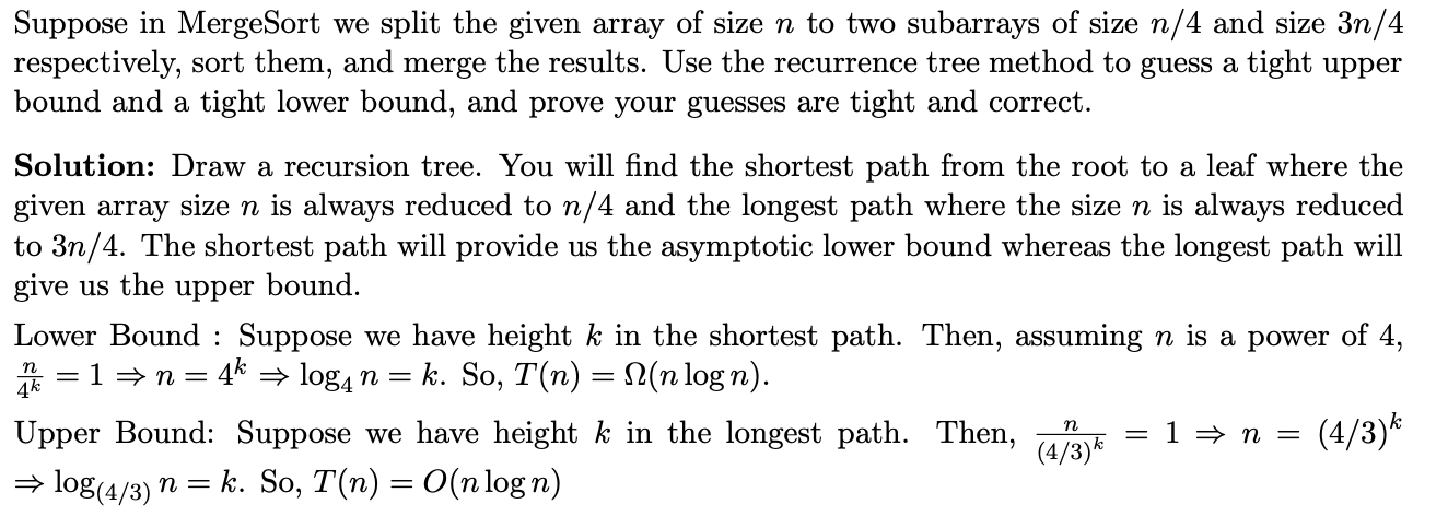 Can you please explain the lower and upper bound conclusions. The given
