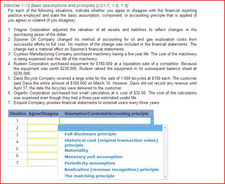  Basic assumptions and principles [L01 -7, 1-8, 1-9] For each of