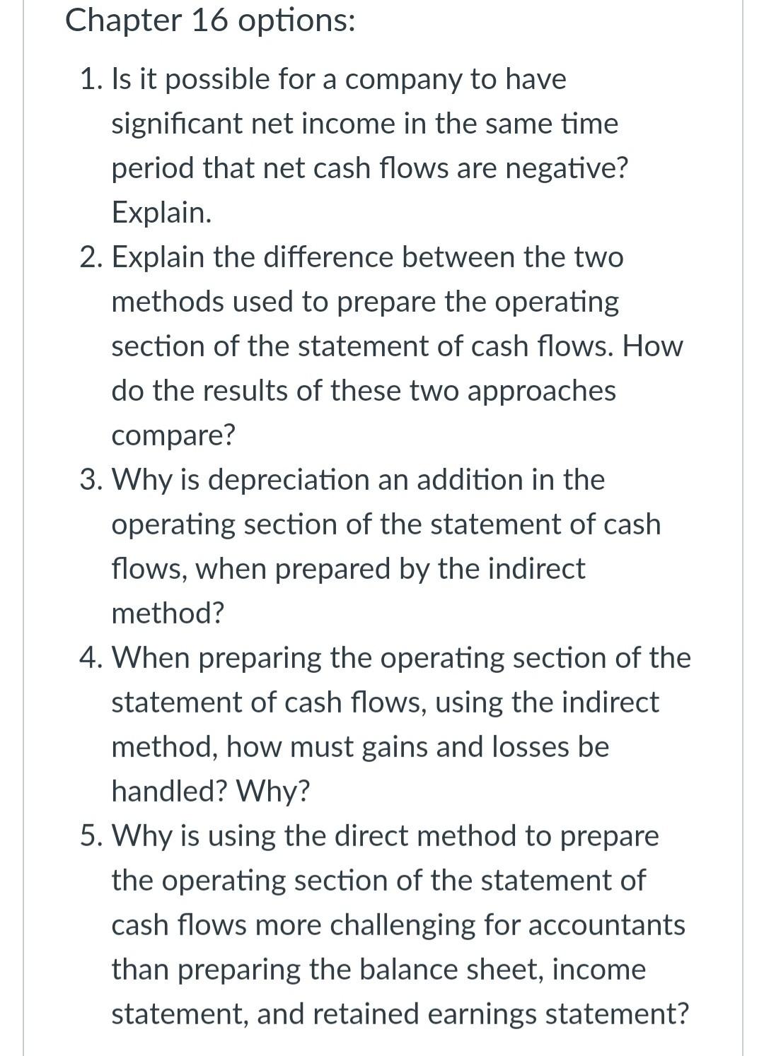  Chapter 16 options: 1. Is it possible for a company to