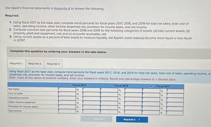  use apples financial statements from the provided website to answer this