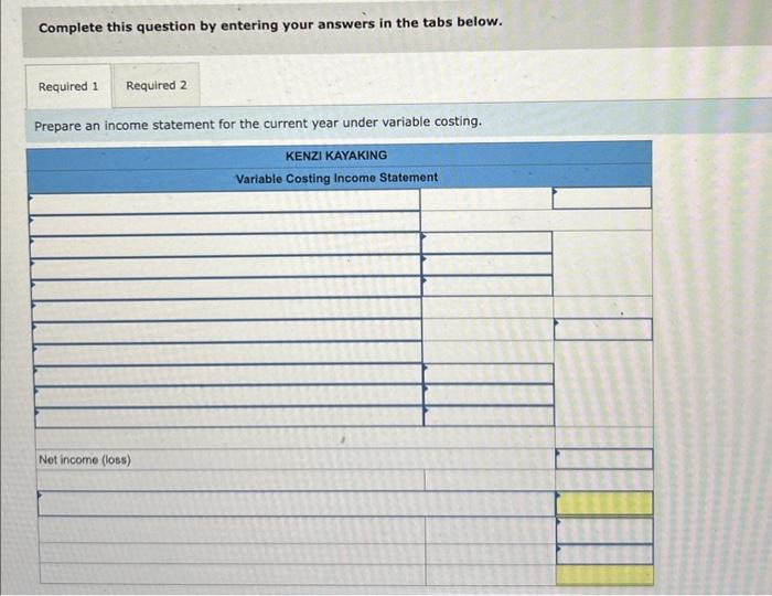 manufacturer of kayaks, began operations this year, During this first year, the