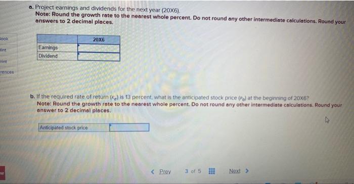 [L010-5] Justin Cement Company has had the following pattern of earnings per