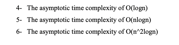 Java Write code segment or pseudocode for each of the following bigO